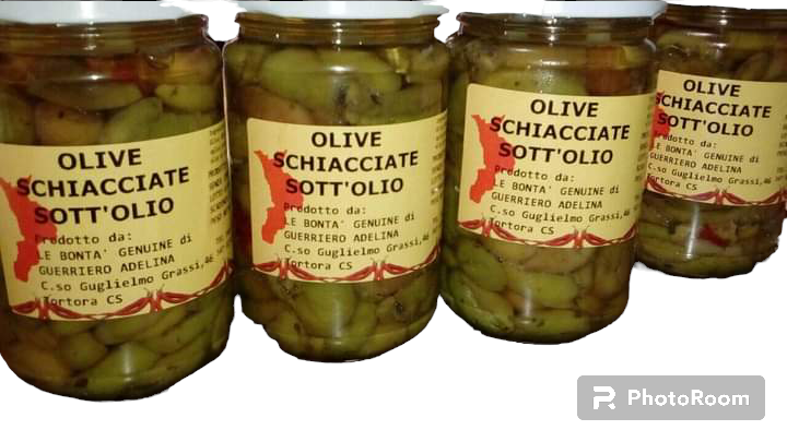 Olive schiacciate sott'olio